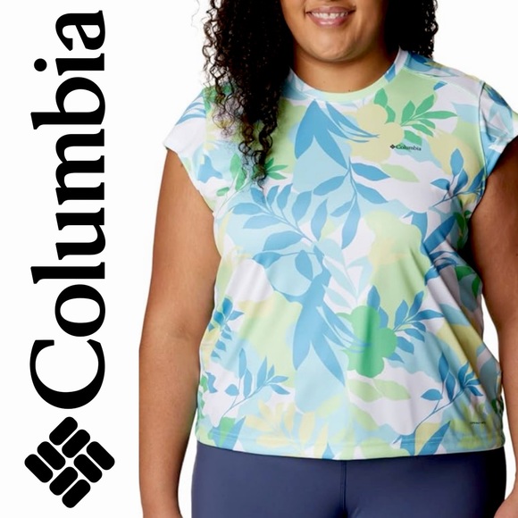 NWT COLUMBIA WOMENS SUMMERDRY SHORT SLEEVE PRINTED TEE. OMNI WICK QUICK DRY. - Picture 2 of 10